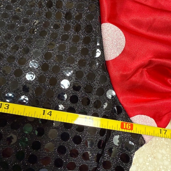 Disney Store Minnie Mouse Youth Sz L Black Sequin Red & White Polka Dot Costume - Picture 11 of 12